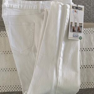REWASH High Rise White Crop Kick Jeans - Women Size 7/28